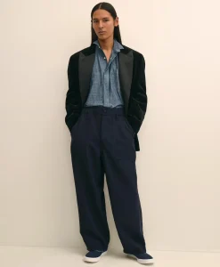 Brooks Brothers X Engineered Garments Cotton Chambray Wing Collar Oversized Dress Shirt