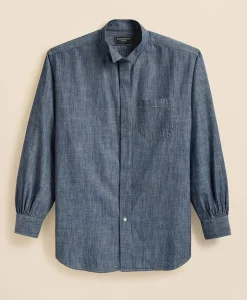 Brooks Brothers X Engineered Garments Cotton Chambray Wing Collar Oversized Dress Shirt