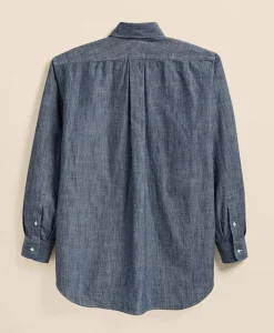 Brooks Brothers X Engineered Garments Cotton Chambray Round Pinhole Collar Oversized Dress Shirt