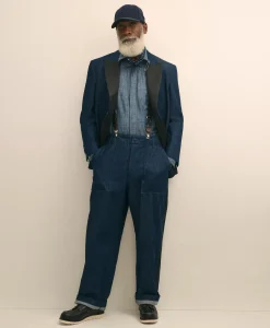 Brooks Brothers X Engineered Garments Cotton Chambray Round Pinhole Collar Oversized Dress Shirt