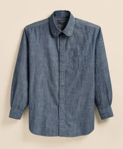 Brooks Brothers X Engineered Garments Cotton Chambray Round Pinhole Collar Oversized Dress Shirt