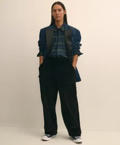 Brooks Brothers X Engineered Garments Cotton Flannel Round Pinhole Collar Oversized, Tartan Dress Shirt