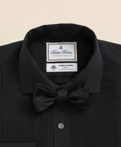 Brooks Brothers X Thomas Mason® Cotton English Collar, Swiss Pleat Front Tuxedo Shirt