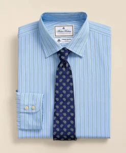 Brooks Brothers X Thomas Mason® Cotton Poplin Ainsley Collar, Stripe Dress Shirt