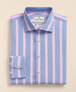 Brooks Brothers X Thomas Mason® Cotton Poplin English Collar, Bold Stripe Dress Shirt