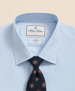 Brooks Brothers X Thomas Mason® Cotton English Collar, Windowpane Dress Shirt