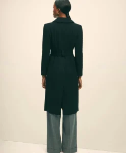 Brushed Wool Twill Wrap Coat