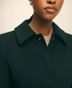 Brushed Wool Twill Wrap Coat
