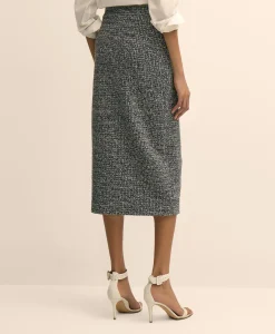 Buttoned Column Knit Skirt