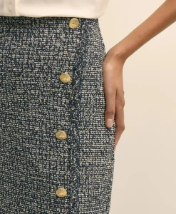 Buttoned Column Knit Skirt