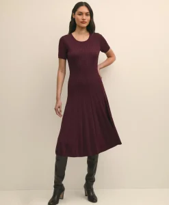 Cable-Knit Fit-and-Flare Sweater Dress