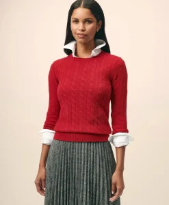 Cashmere Cable Crewneck Sweater