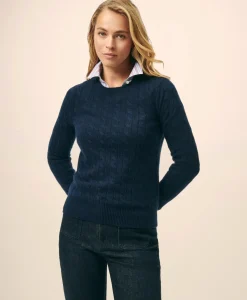 Cashmere Cable Crewneck Sweater