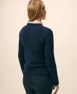 Cashmere Cable Crewneck Sweater