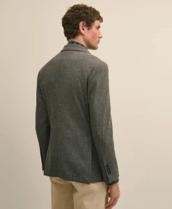 Classic Fit Cotton Blend Herringbone Knit Sport Coat