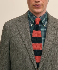 Classic Fit Cotton Blend Herringbone Knit Sport Coat