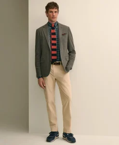 Classic Fit Cotton Blend Herringbone Knit Sport Coat