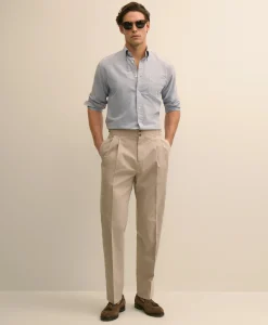 Classic Fit Cotton Blend Side-Tab Dress Pants