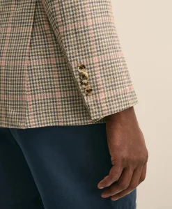 Classic Fit Cotton-Silk-Linen Gingham 1818 Sport Coat