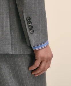 Classic Fit Double-Breasted Wool Pinstripe 1818 Suit