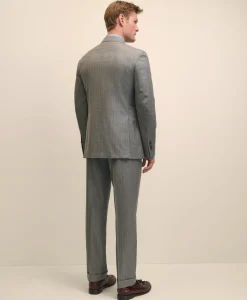 Classic Fit Double-Breasted Wool Pinstripe 1818 Suit