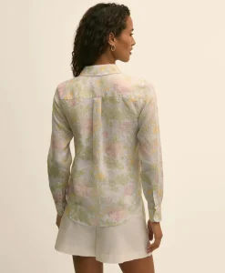 Classic Fit Linen Floral Shirt