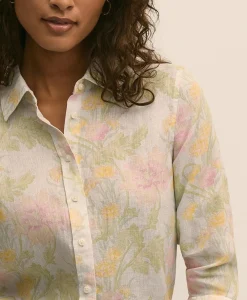 Classic Fit Linen Floral Shirt