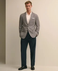 Classic Fit Linen-Silk-Cotton Check 1818 Sport Coat