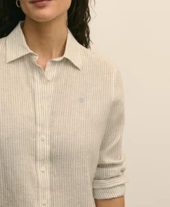 Classic Fit Linen Stripe Shirt