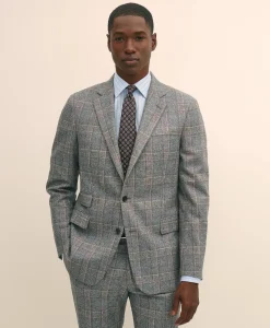 Classic Fit Saxon Wool Bold Check 1818 Suit