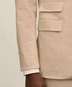 Classic Fit Stretch Cotton Double-Breasted Seersucker 1818 Suit