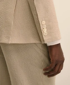 Classic Fit Stretch Cotton Double-Breasted Seersucker 1818 Suit