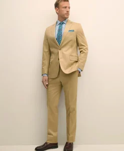 Classic Fit Stretch Cotton Twill Suit Pants