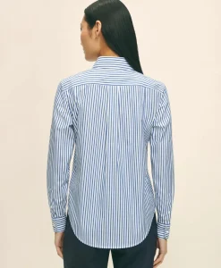Classic Fit Stretch Supima® Cotton Non-Iron Bengal Stripe Dress Shirt