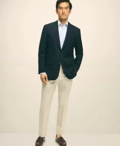 Classic Fit Stretch Wool Hopsack Blazer