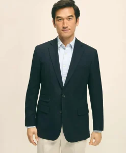 Classic Fit Stretch Wool Hopsack Blazer