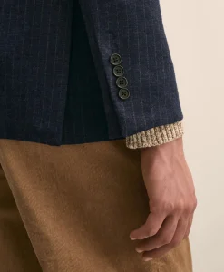 Classic Fit Wool Blend Stripe Knit Sport Coat