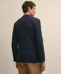 Classic Fit Wool Blend Stripe Knit Sport Coat