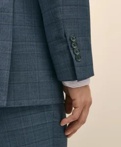 Classic Fit Wool Blue Check 1818 Suit