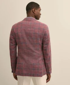Classic Fit Wool-Cotton-Linen Hopsack Check Sport Coat