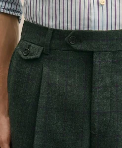 Classic Fit Wool Windowpane Suit Pants