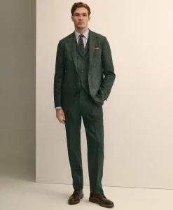 Classic Fit Wool Windowpane Suit Pants
