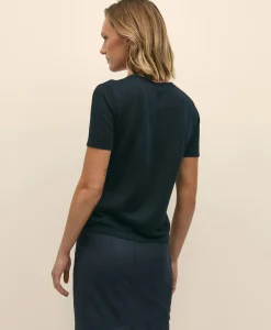 Classic Short-Sleeve Jersey Crewneck Sweater