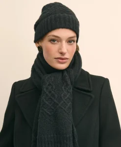 Cotton-Alpaca-Wool Blend Hat & Scarf Boxed Set