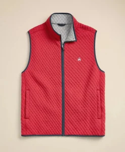 Cotton-Blend Diamond-Quilted Full-Zip Vest