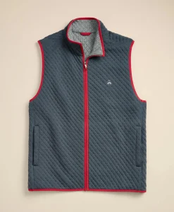 Cotton-Blend Diamond-Quilted Full-Zip Vest