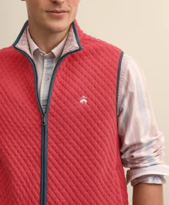 Cotton-Blend Diamond-Quilted Full-Zip Vest