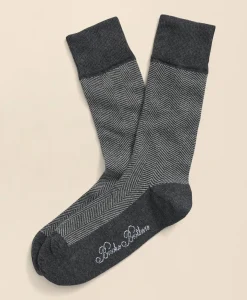 Cotton Blend Herringbone Socks