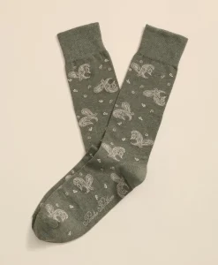 Cotton Blend Paisley Socks