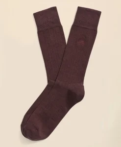 Cotton Blend Ribbed Socks